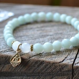 Amazonite Gemstone Buddha Charm Bracelet